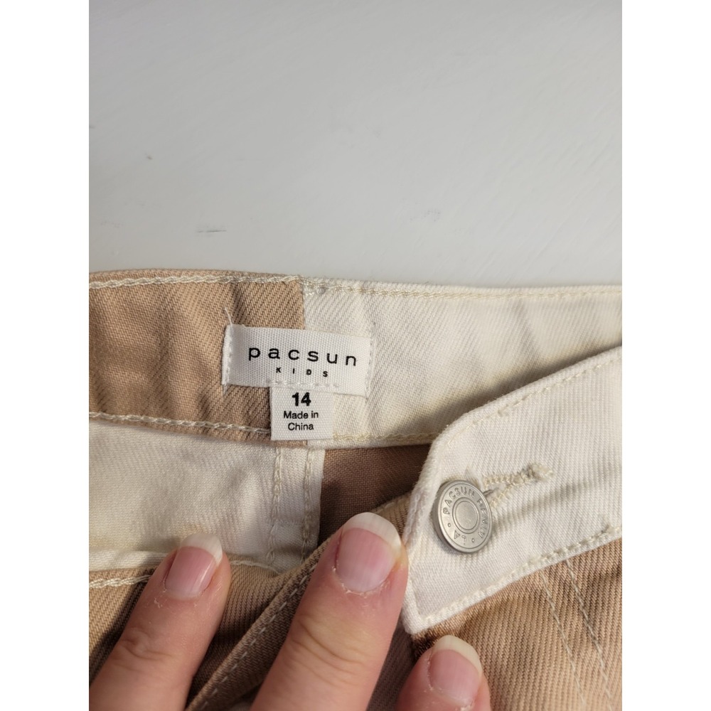 Denim‎ Shorts Kids Sz 14 Adjustable Waist. To Grow, Pockets, Cargo Color Block - Picture 4 of 15